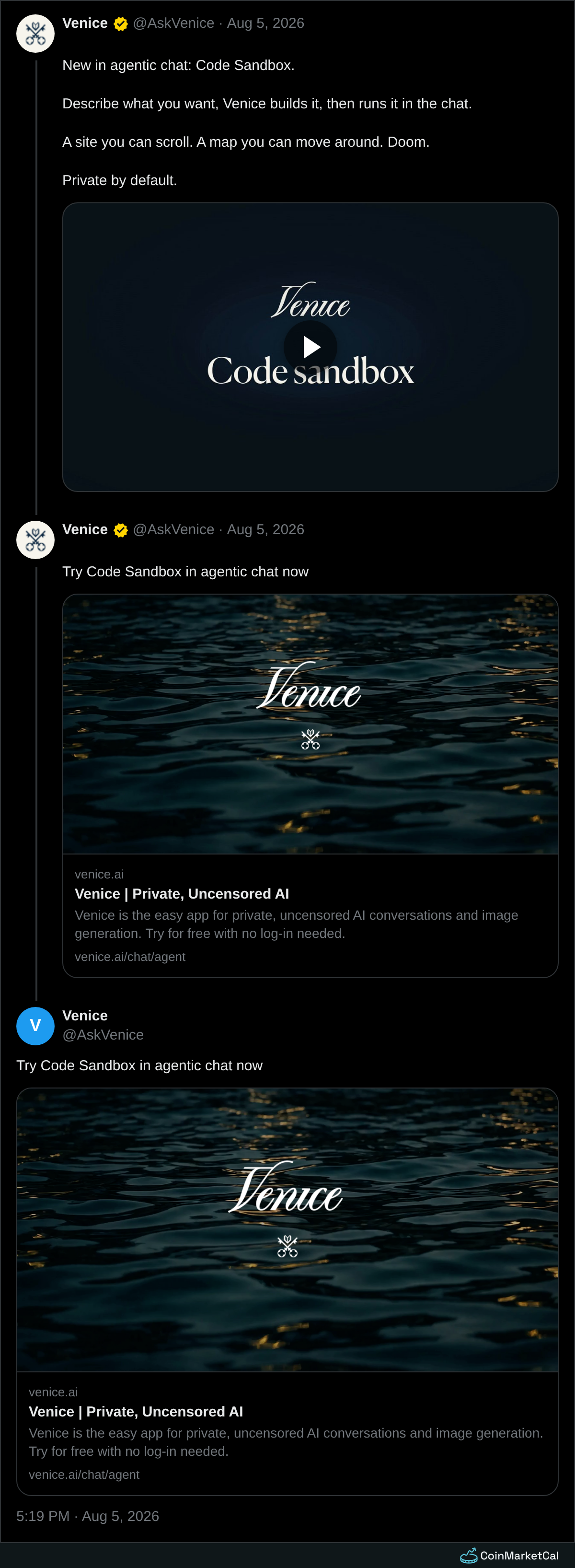 Genesis Cod Map Code Sandbox Launch · CoinMarketCal